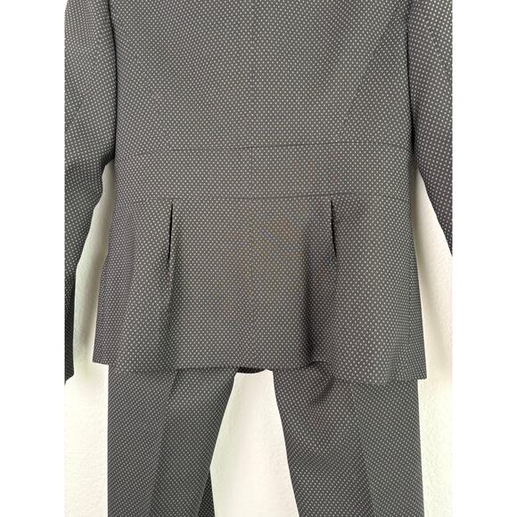 Halogen Black Polka Dot Business Pants Suit Sz 6P/8P Taylor Fit Interview Career - Picture 6 of 16